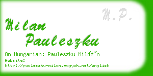 milan pauleszku business card